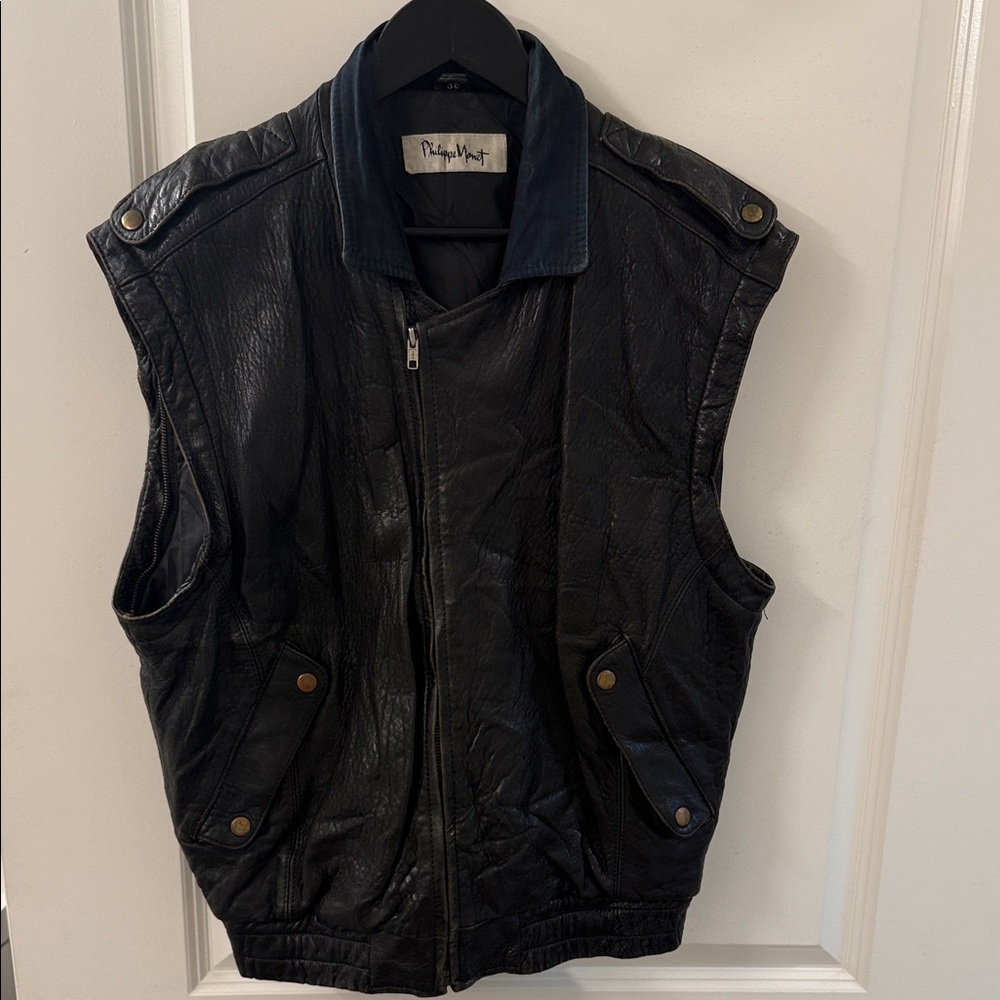 Vintage Philippe Monet Moto Vest